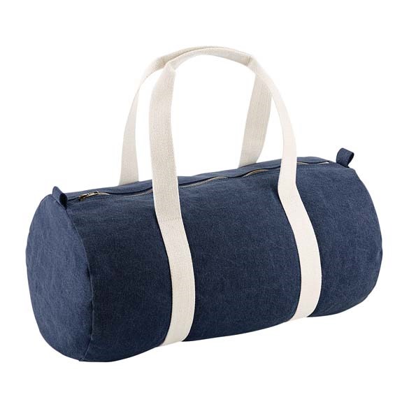 Denim barrel bag