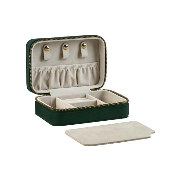 Velvet travel jewellery box