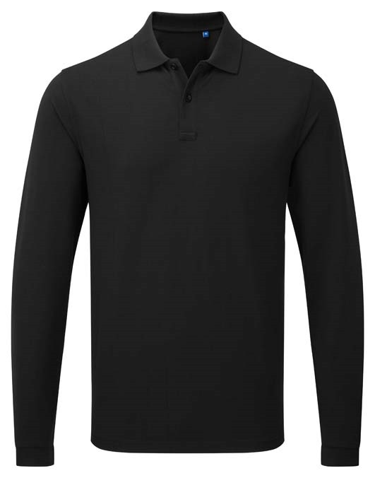 Unisex long sleeve polo shirt, powered by HeiQ Viroblock