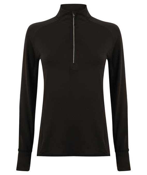 Women&#39;s long-sleeved &#188; zip top